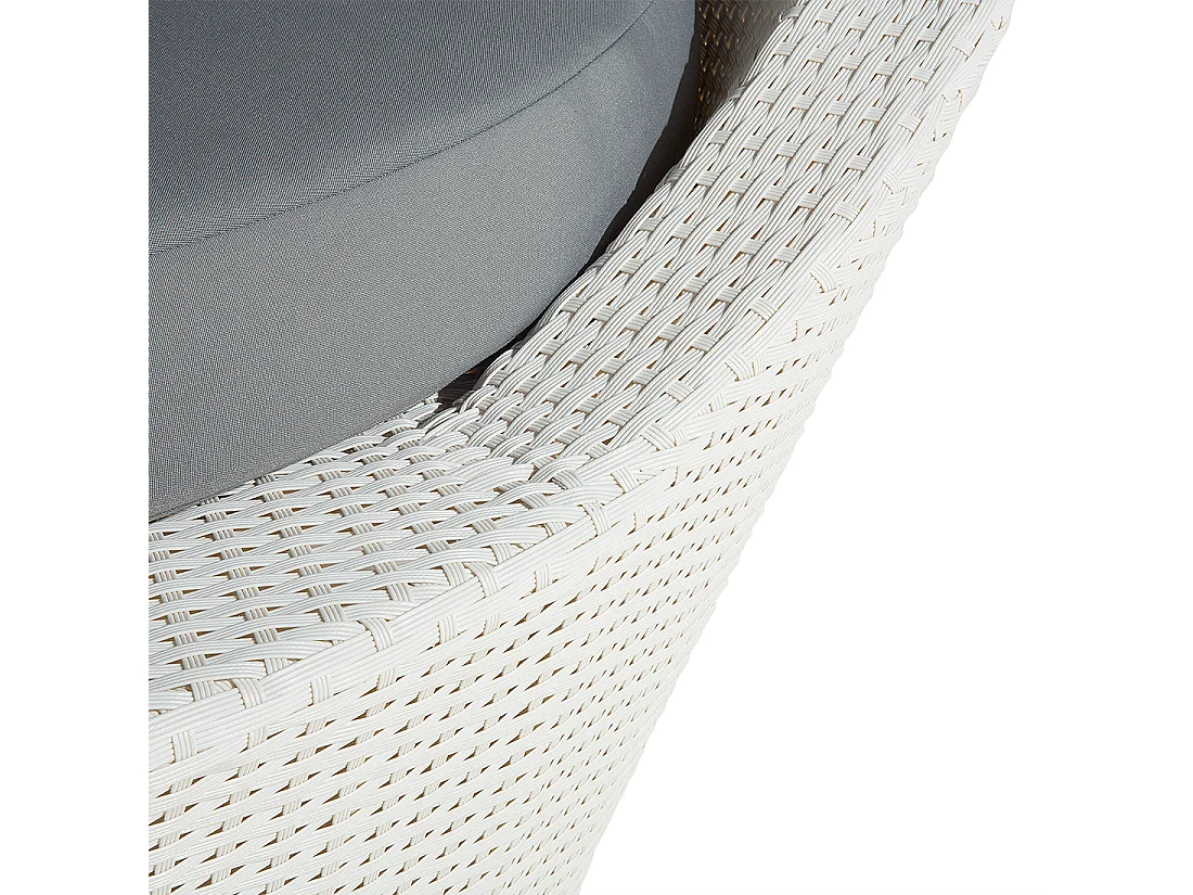 Lit de jardin SYLT Polyrotin Blanc
