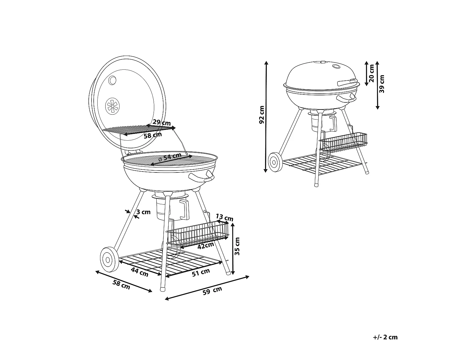 Charcoal BBQ Grill MARAPI Metal Black