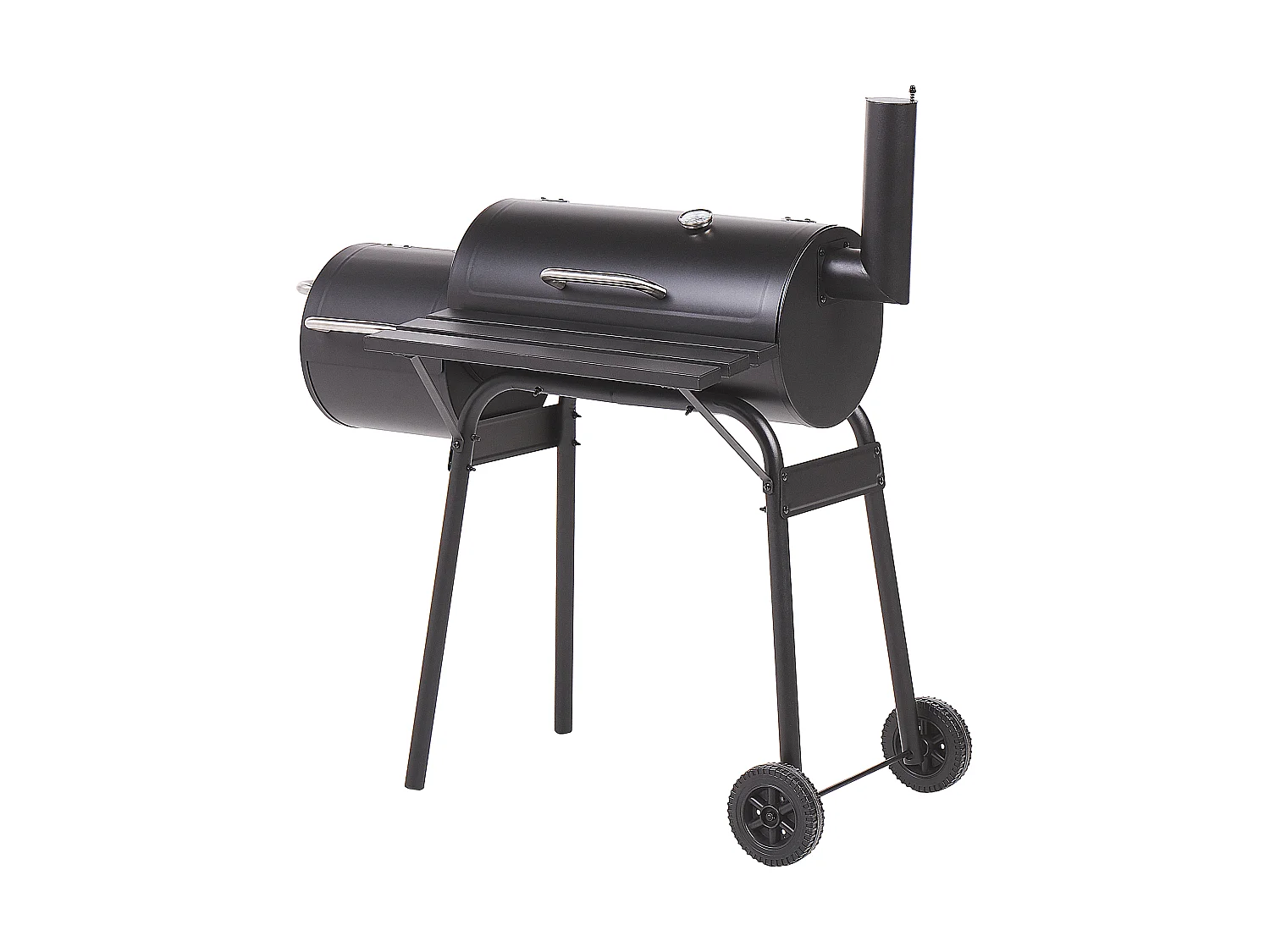 Gril à charbon de bois KATLA avec fumoir Métal Noir