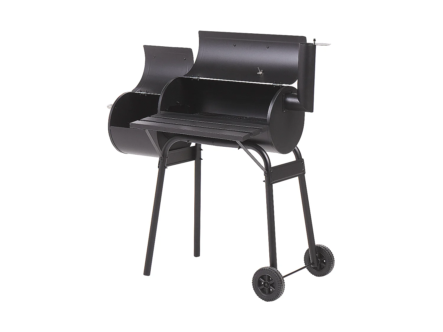 Gril à charbon de bois KATLA avec fumoir Métal Noir