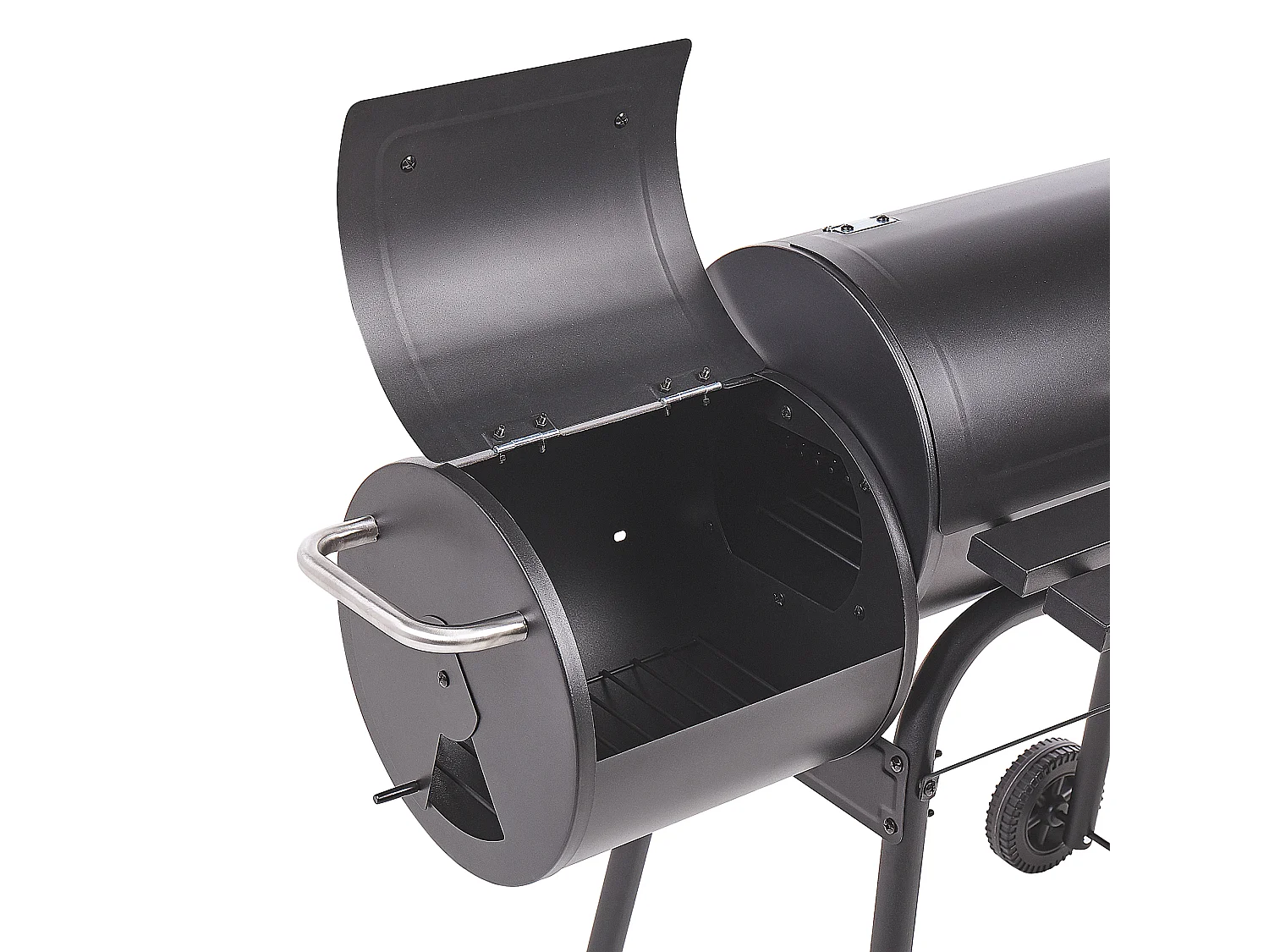 Gril à charbon de bois KATLA avec fumoir Métal Noir