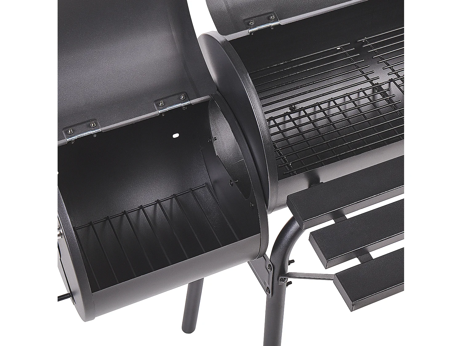 Holzkohlegrill KATLA mit Räucherkammer Metall Schwarz