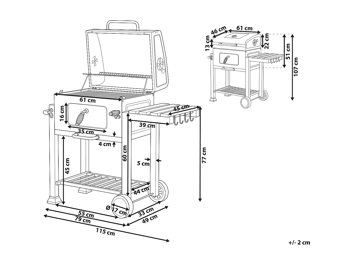 Barbacoa de carbón PAVLOF Metal Negro