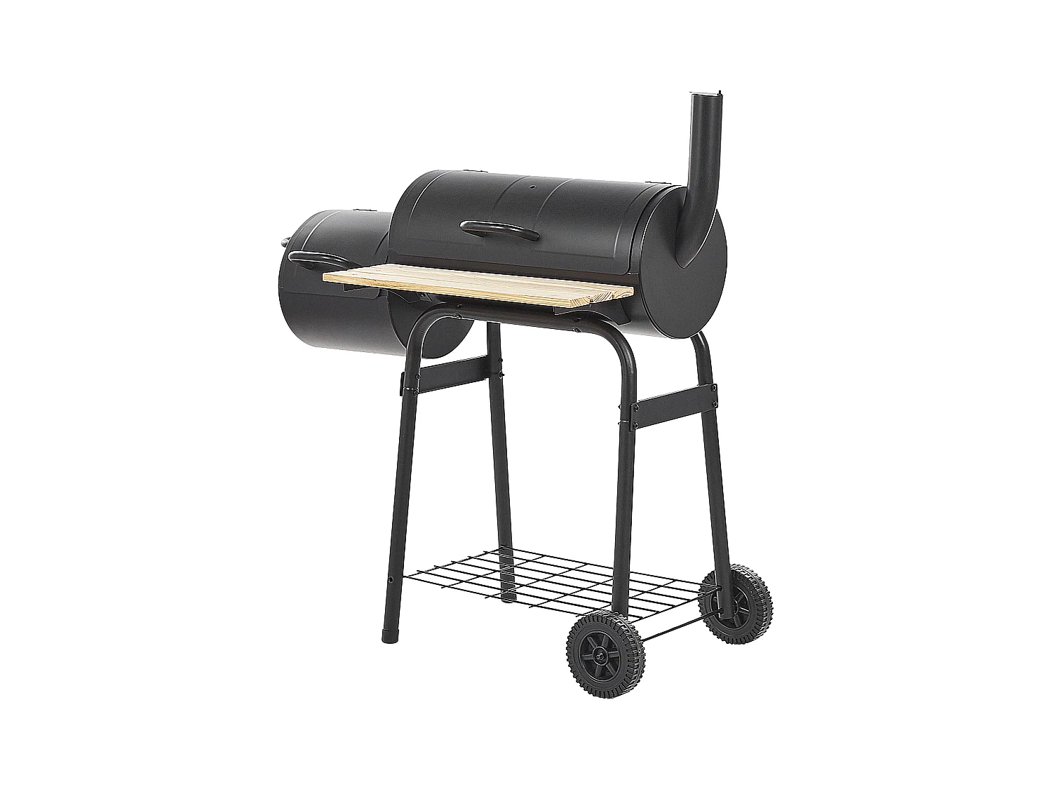 Gril à charbon de bois SATAH avec fumoir Métal Noir