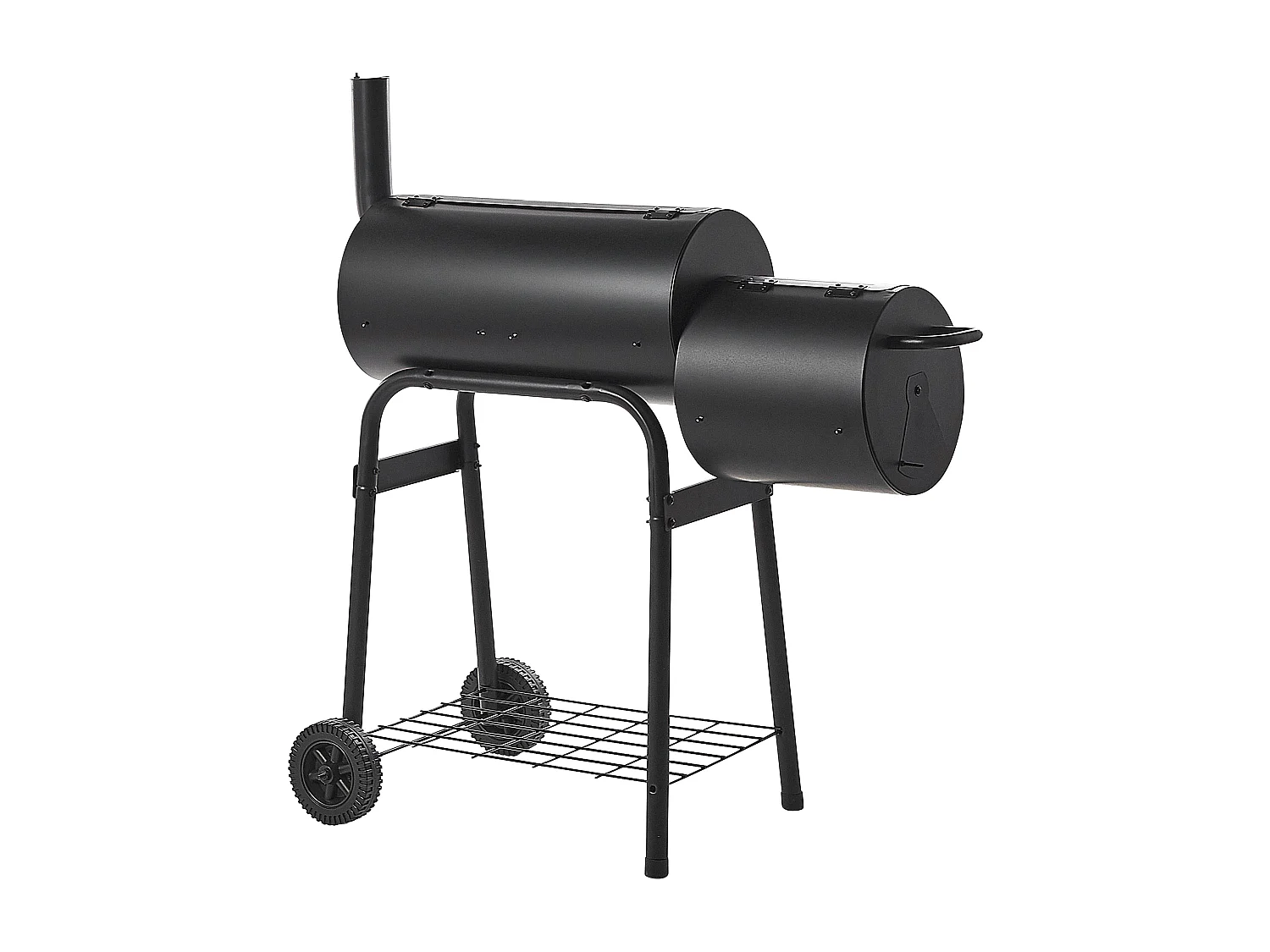 Houtskoolgrill voor buiten SATAH met smoker Metaal Zwart