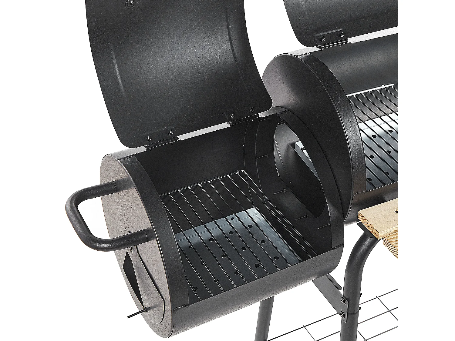 Houtskoolgrill voor buiten SATAH met smoker Metaal Zwart