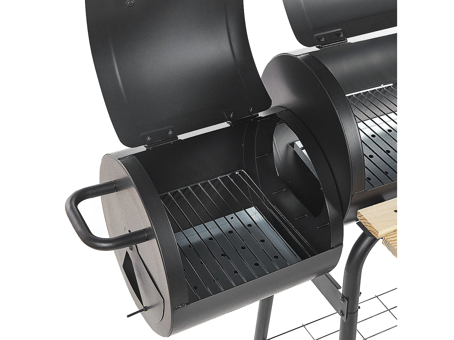 Grill węglowy SATAH Z wędzarnią Metal Czarny