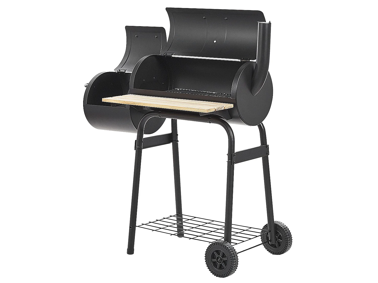 Charcoal BBQ Grill SATAH with Smoker Metal Black