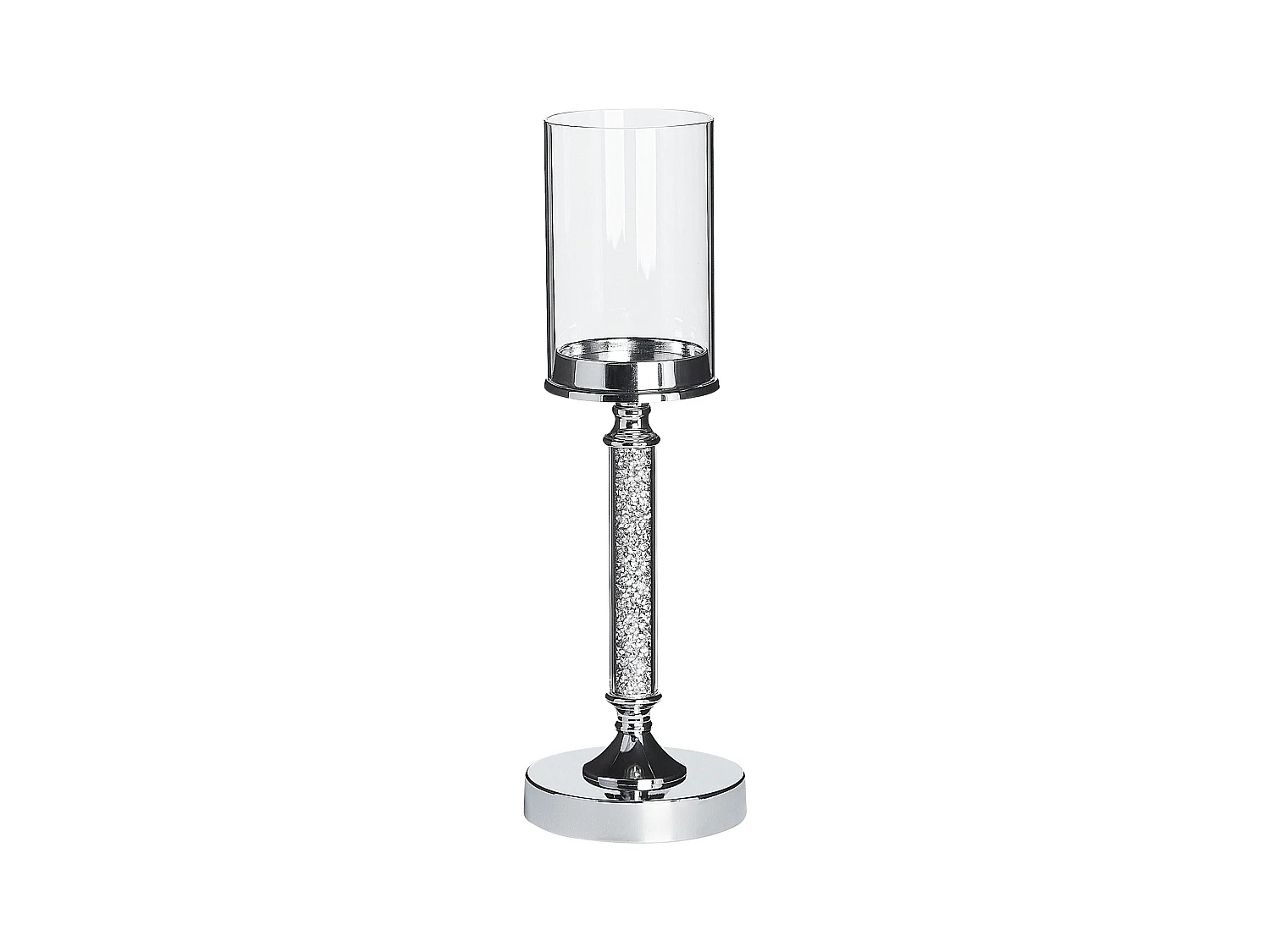 Bougeoir ABBEVILLE Verre 41 cm Argenté