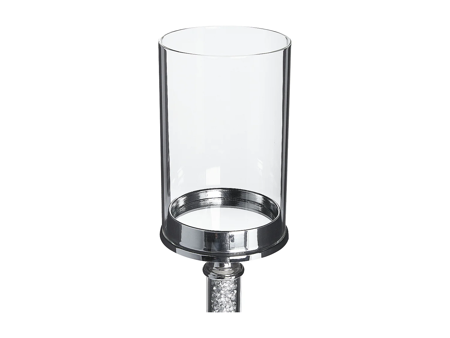 Kaarshouder ABBEVILLE Glas 41 cm Zilver