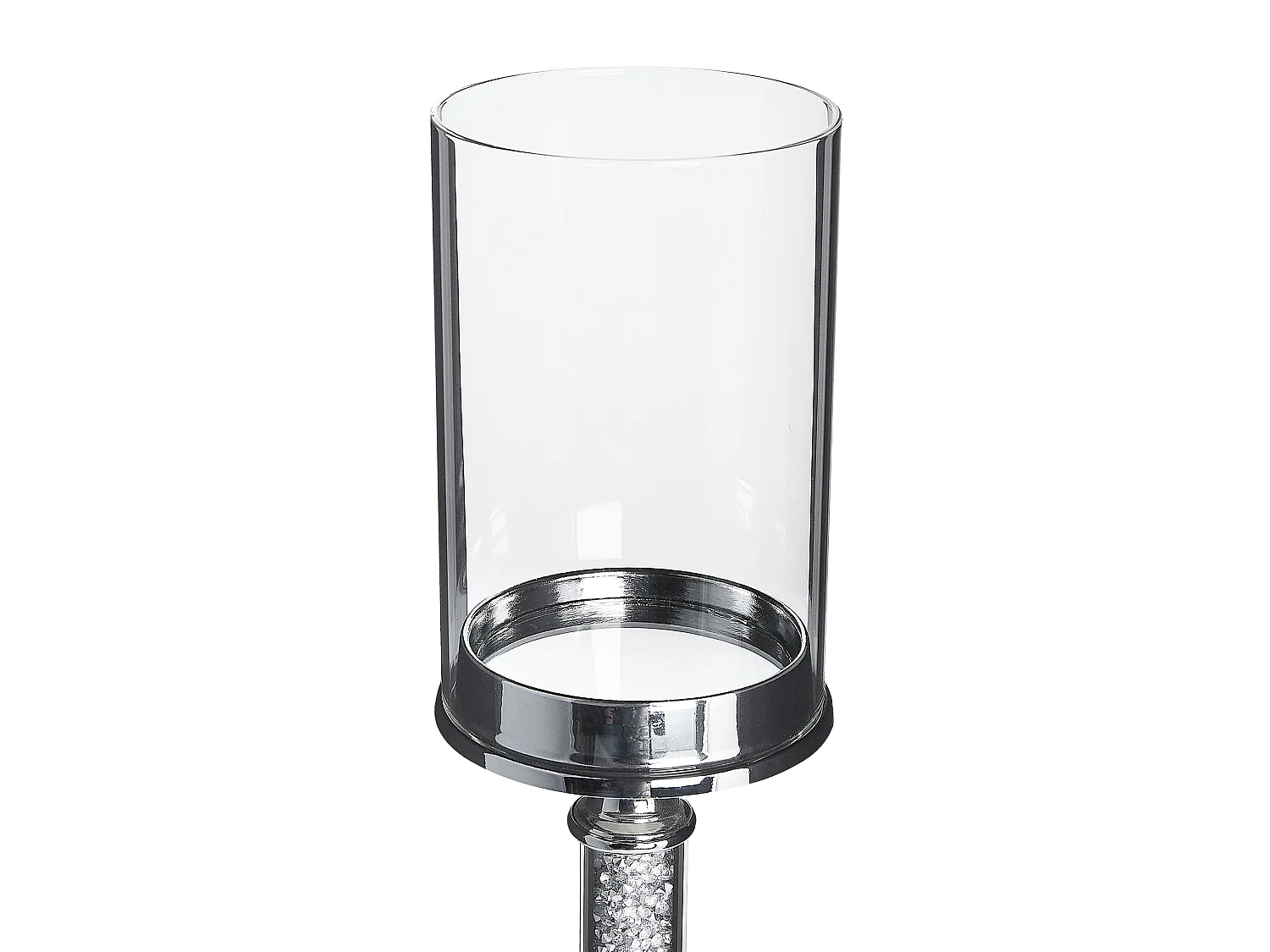 Bougeoir ABBEVILLE Verre 41 cm Argenté