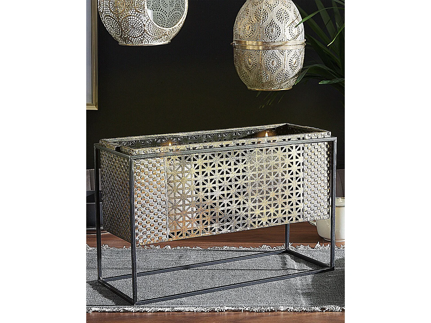 Kaarshouder AMAMI Metaal 26 cm Zwart/goud