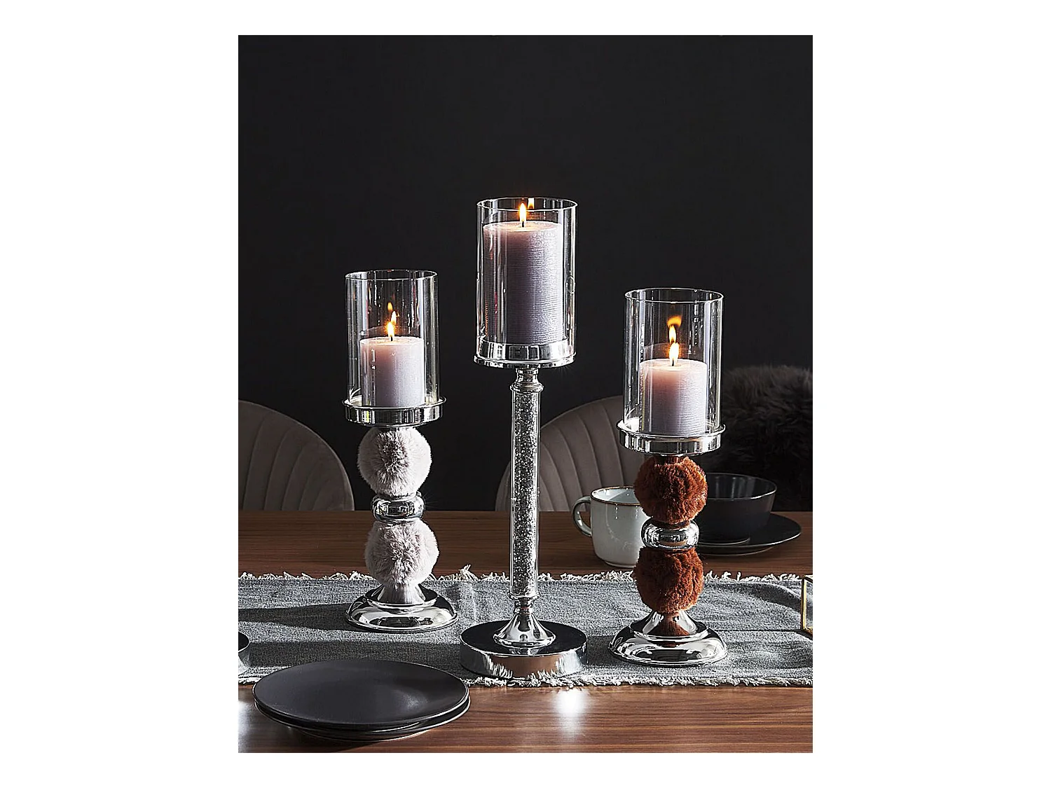 Kaarshouder PADRE Glas 38 cm Bruin