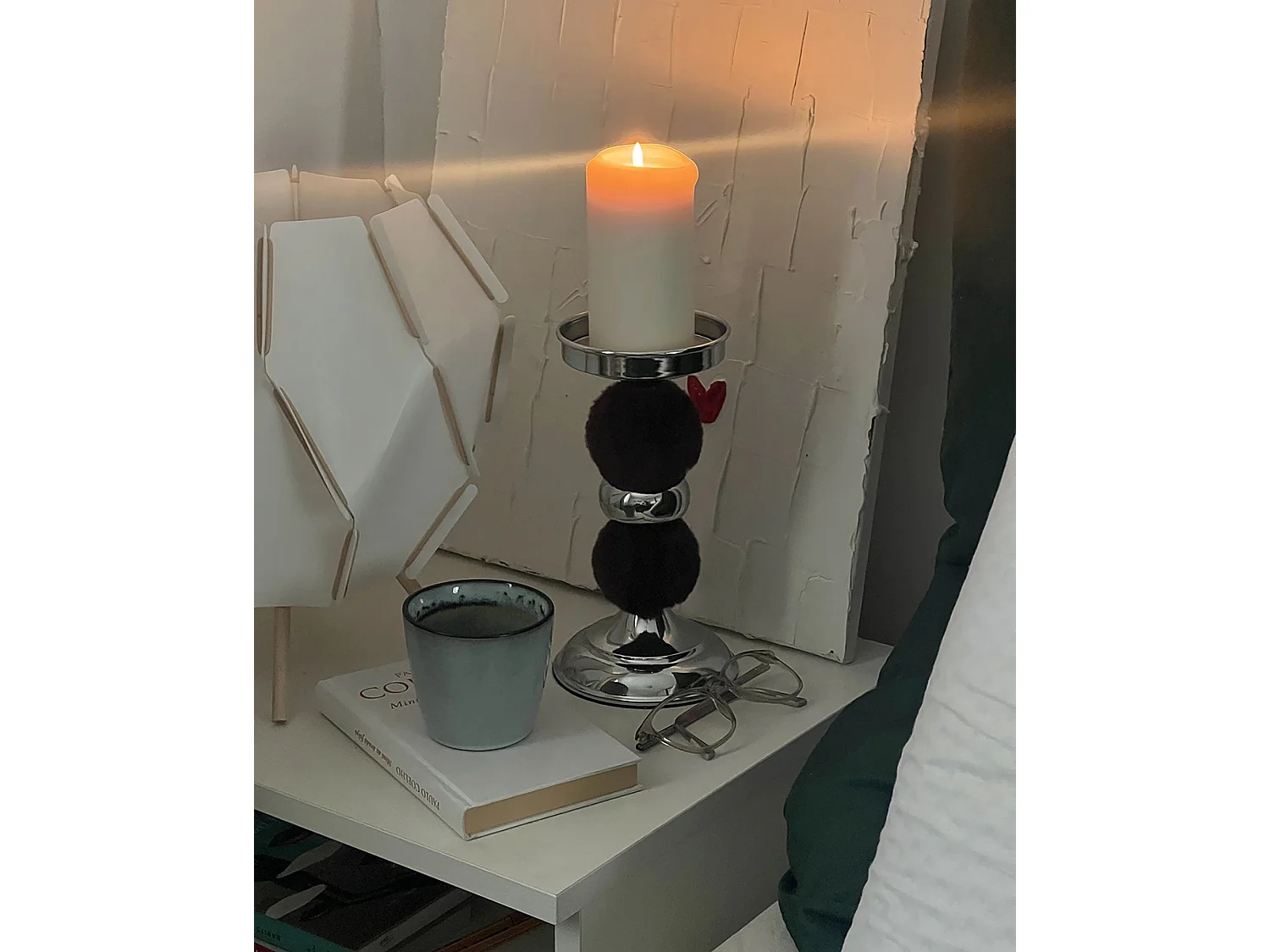 Bougeoir PADRE Verre 38 cm Marron