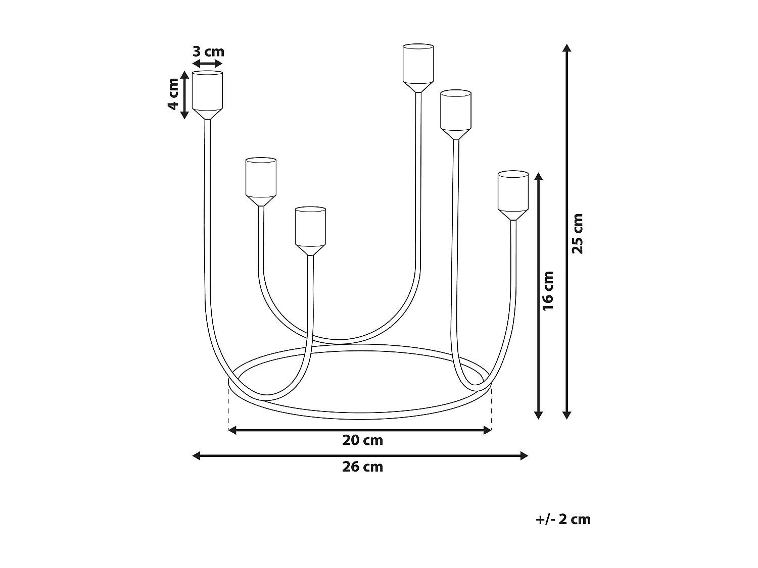Candelabro PANAY Metal 25 cm Preto