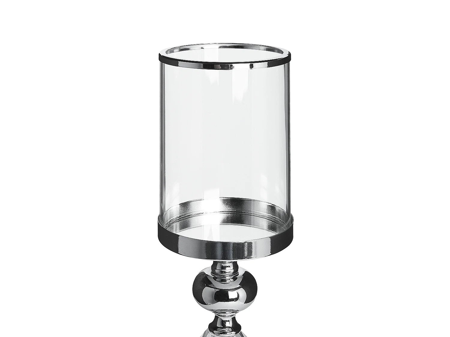 Bougeoir BONAO Verre 42 cm Argenté