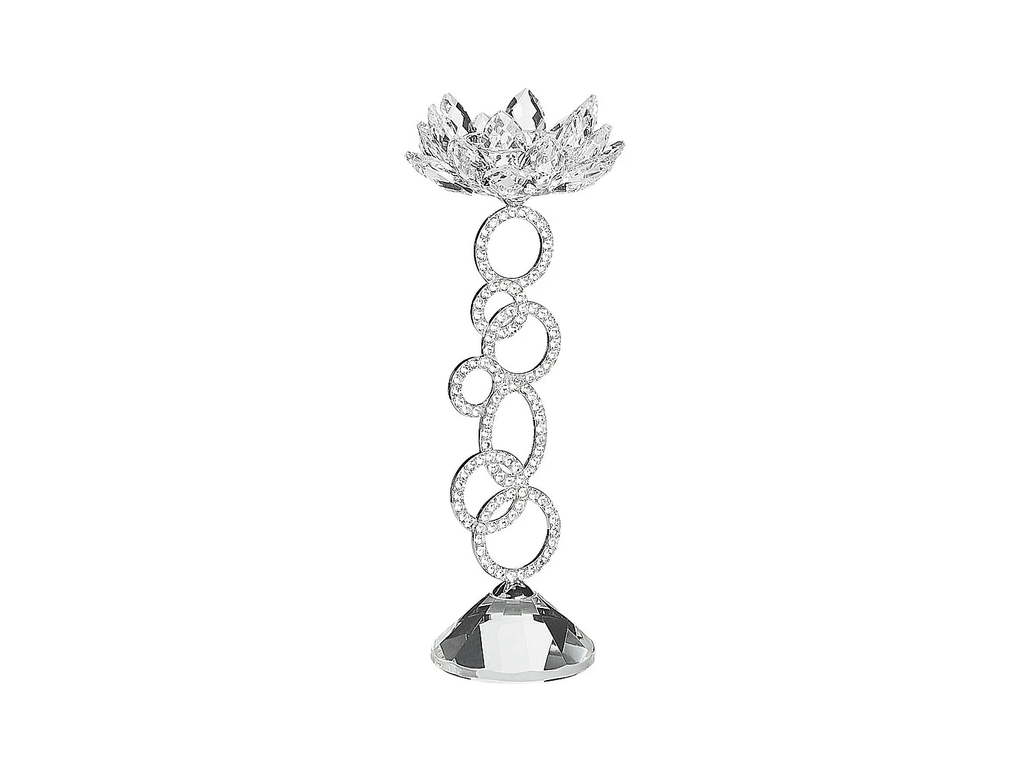 Bougeoir OVIEDO Verre 27 cm Argenté
