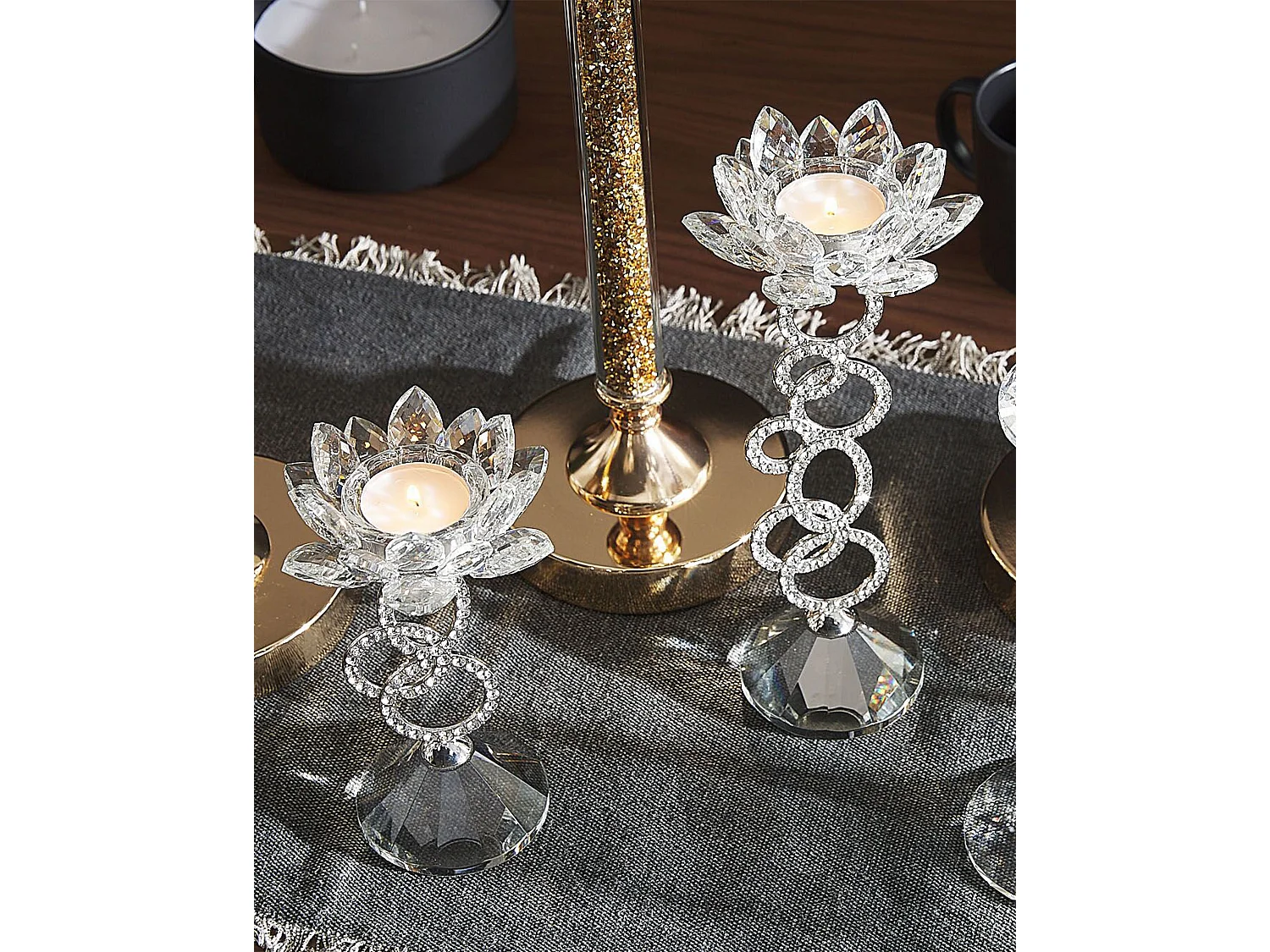 Candelabro OVIEDO Vidro 27 cm Prateado