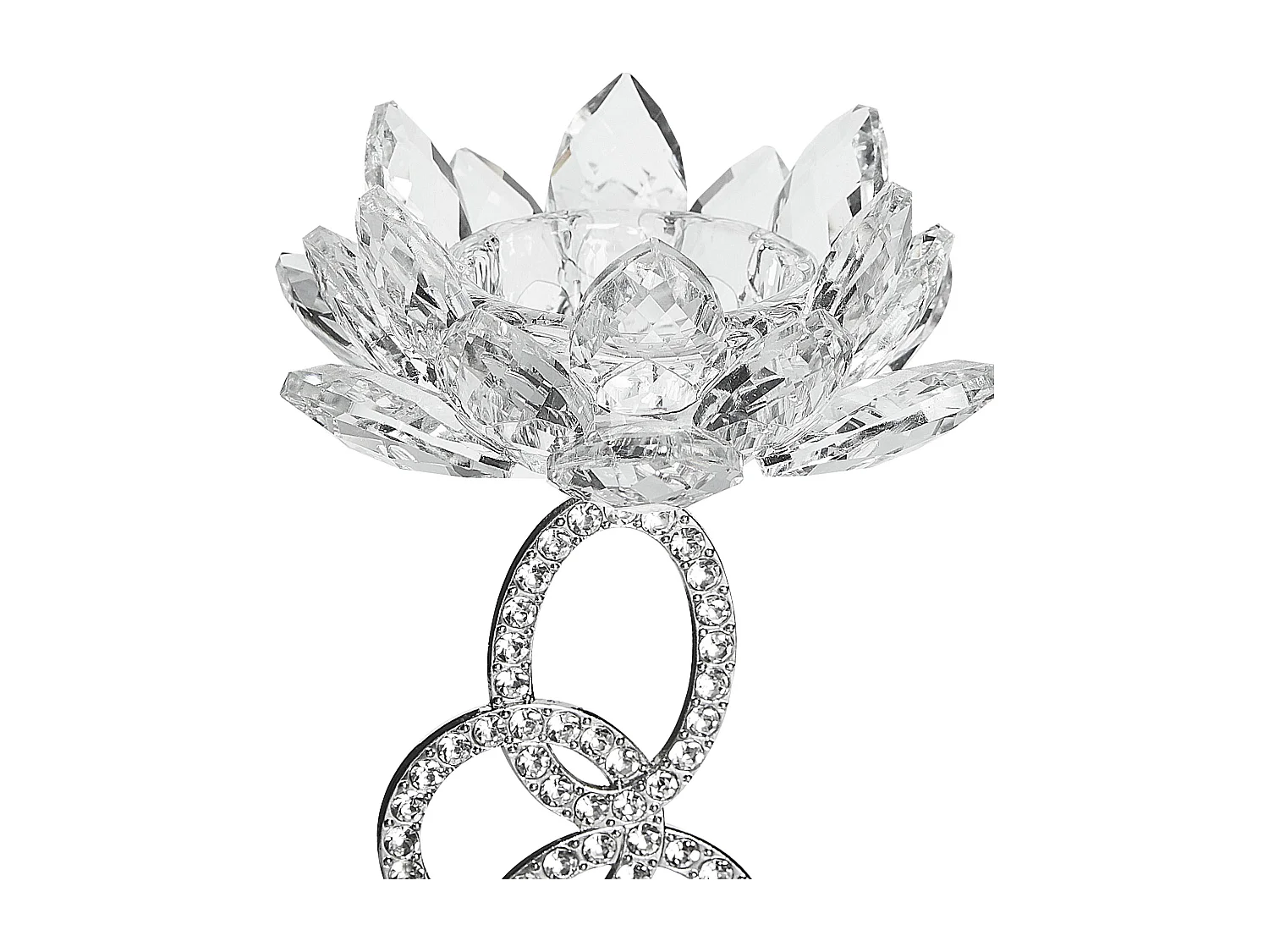 Bougeoir OVIEDO Verre 27 cm Argenté