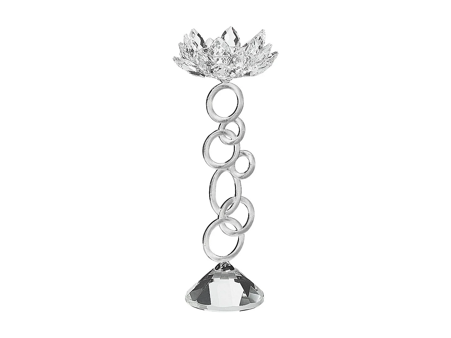 Candelero OVIEDO Vidrio 27 cm Plateado