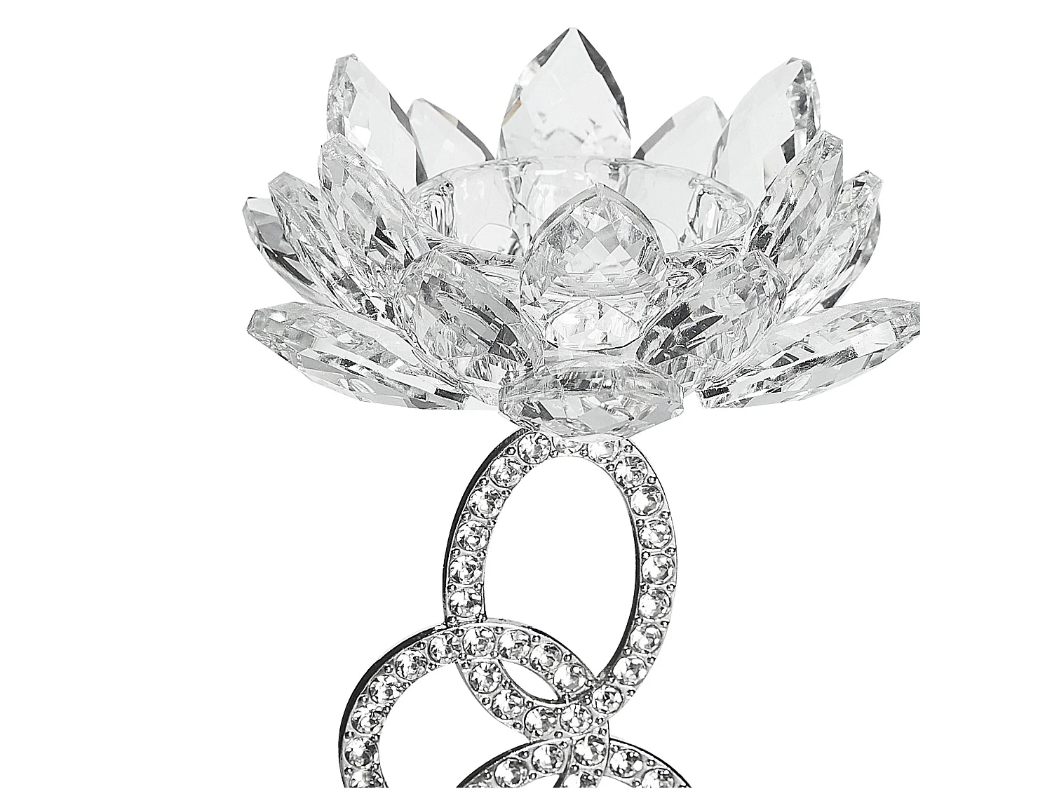 Bougeoir OVIEDO Verre 27 cm Argenté