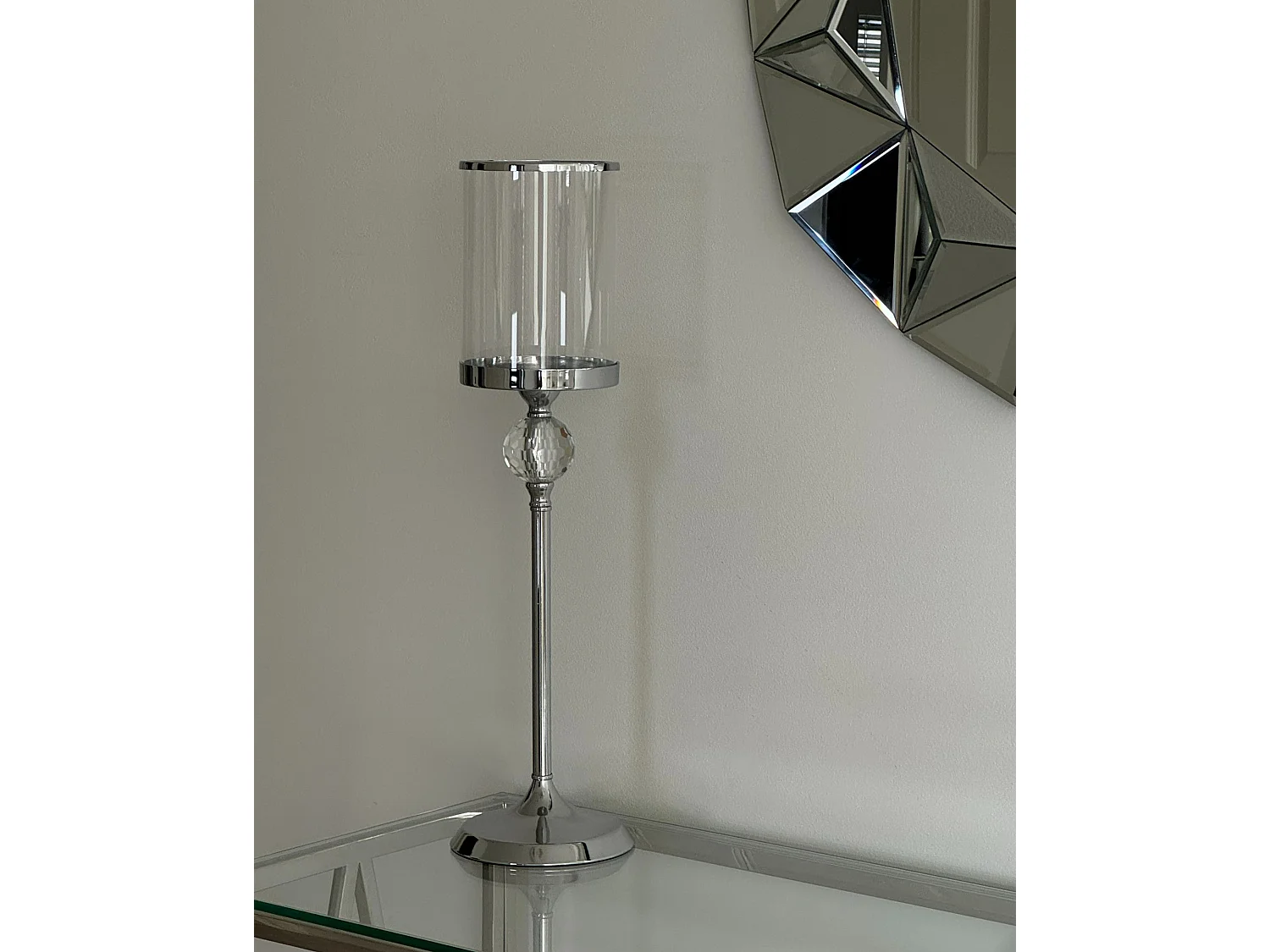 Kerzenständer COTUI Glas 58 cm Silber