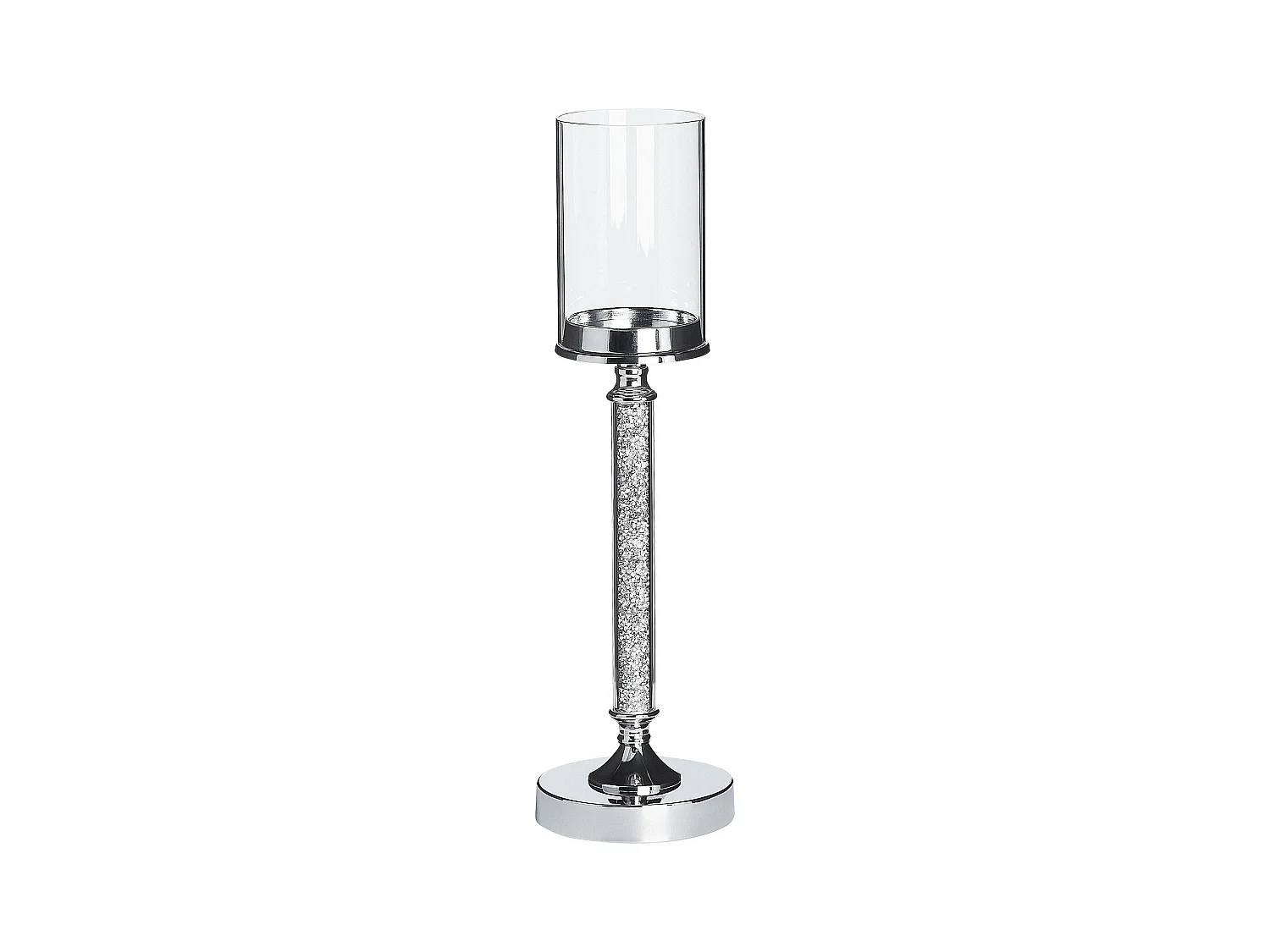 Kerzenständer ABBEVILLE Glas 48 cm Silber