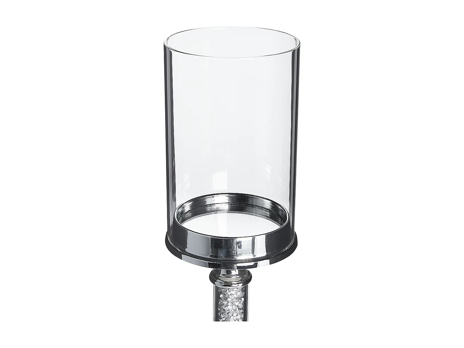 Kaarshouder ABBEVILLE Glas 48 cm Zilver