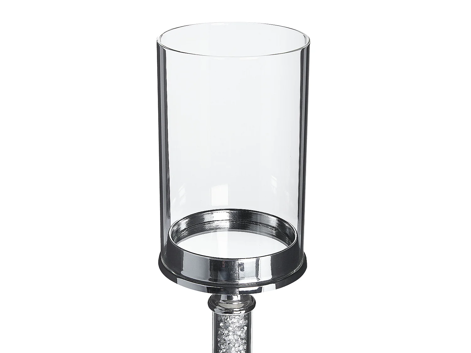 Bougeoir ABBEVILLE Verre 48 cm Argenté