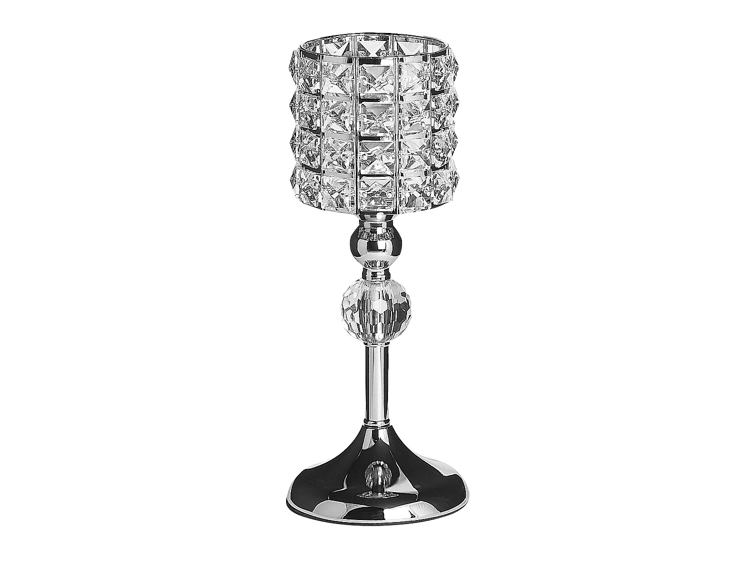 Bougeoir AVORD Verre 33 cm Argenté