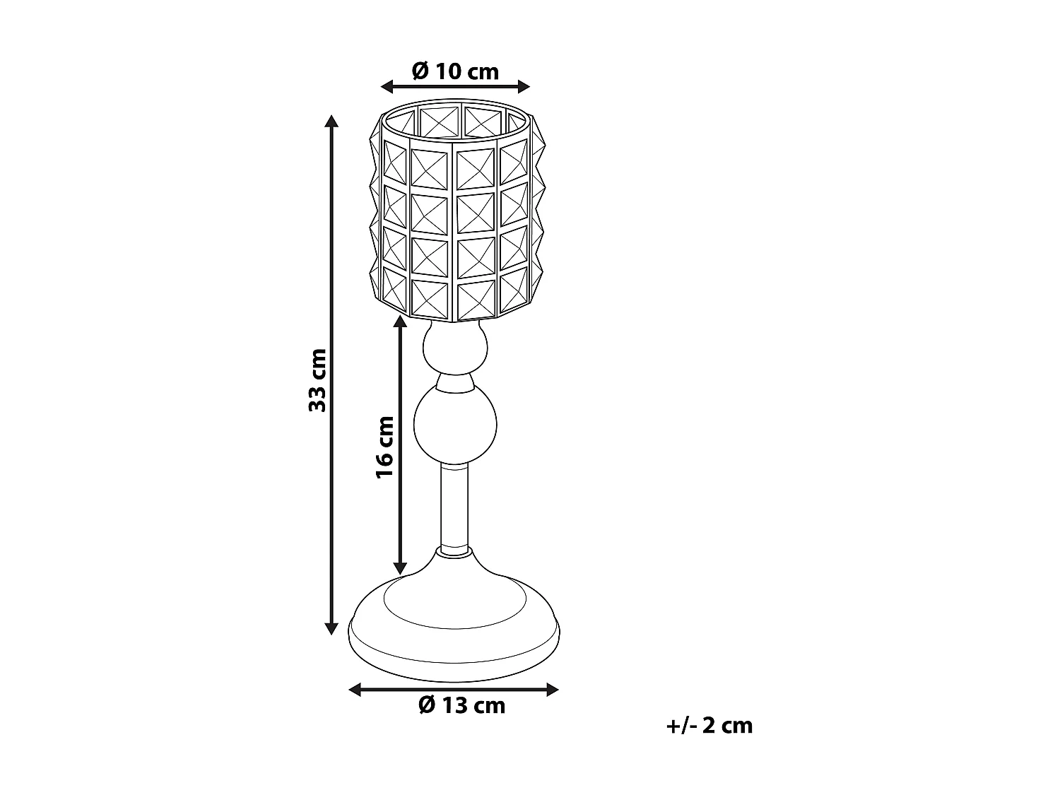 Bougeoir AVORD Verre 33 cm Argenté