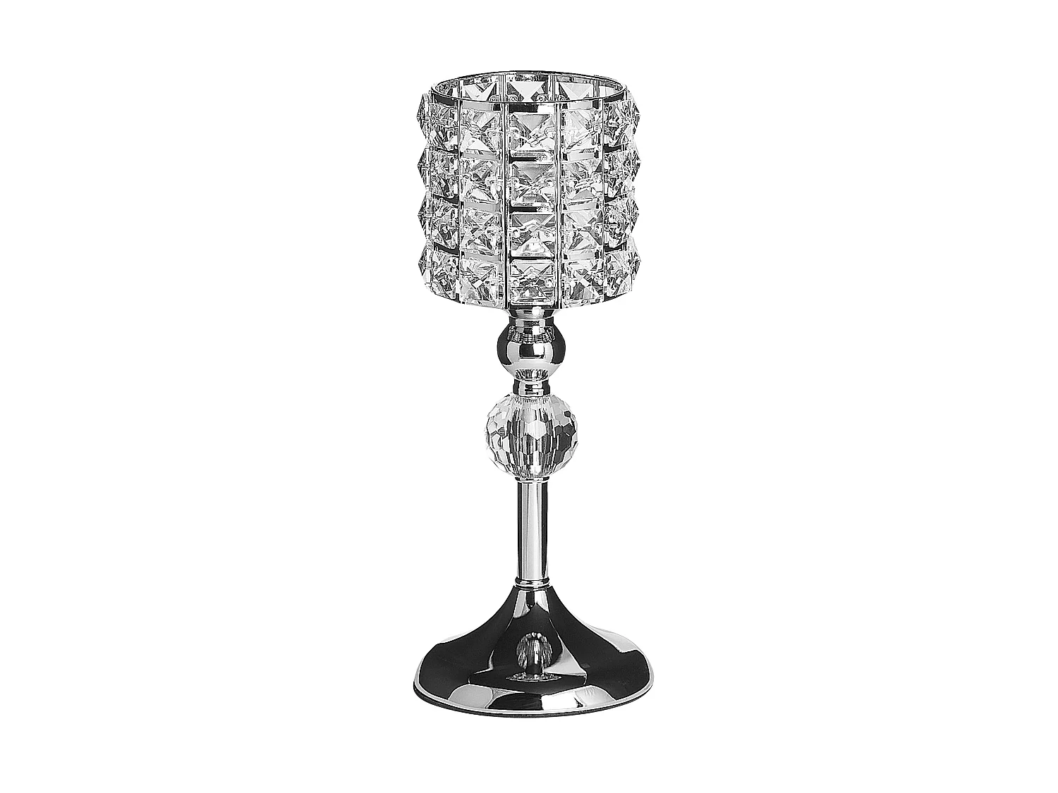 Bougeoir AVORD Verre 33 cm Argenté