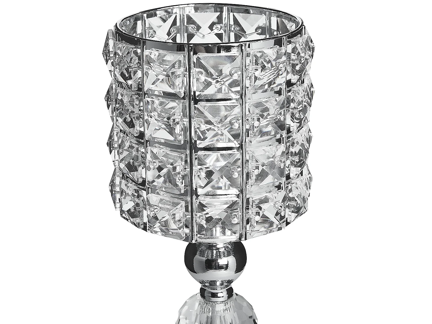Bougeoir AVORD Verre 33 cm Argenté