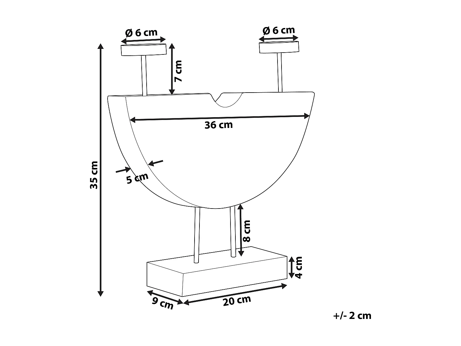 Bougeoir APANGO Bois 35 cm Blanc