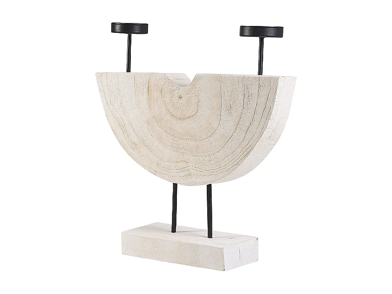 Bougeoir APANGO Bois 35 cm Blanc