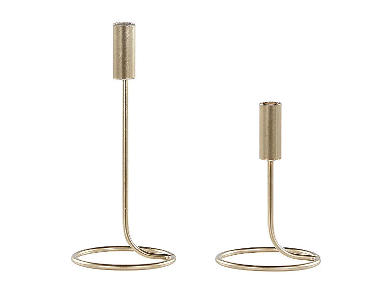 Set van 2 kaarshouders BUNYU Metaal 19/28 cm Goud