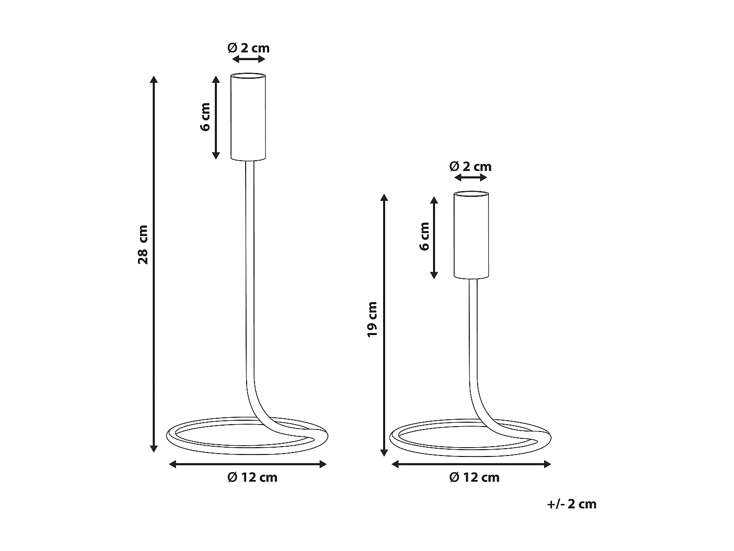 Lot de 2 bougeoirs BUNYU Métal 19/28 cm Doré