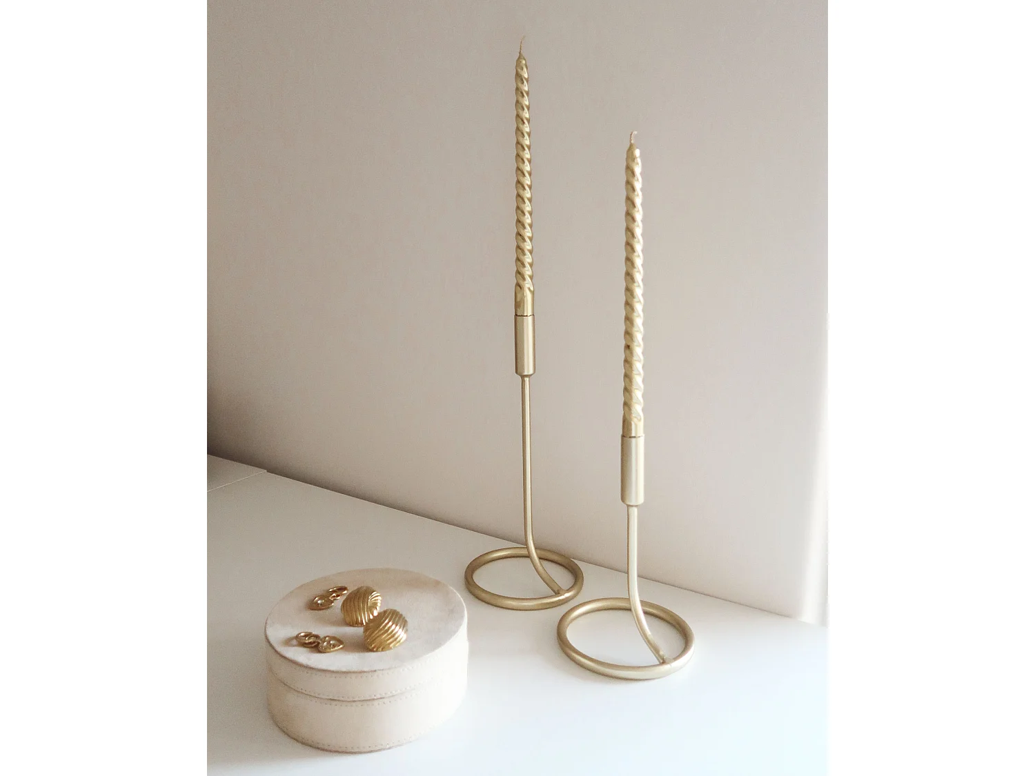 Set van 2 kaarshouders BUNYU Metaal 19/28 cm Goud