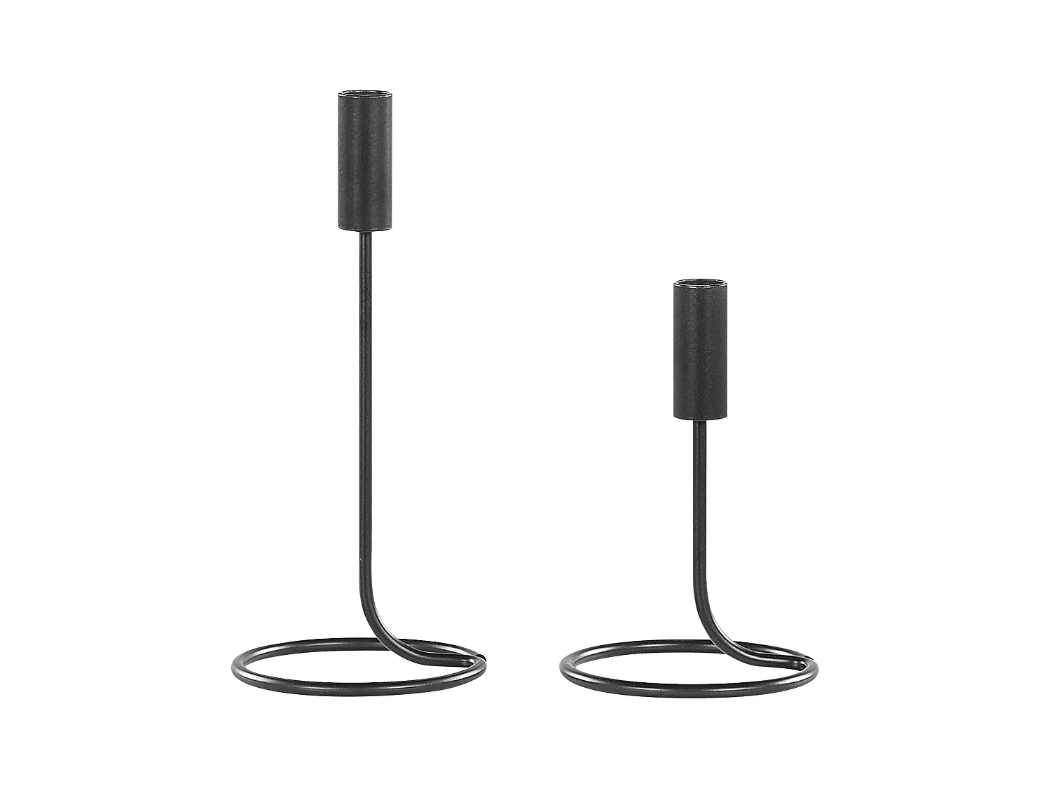 Lot de 2 bougeoirs BUNYU Métal 19/28 cm Noir