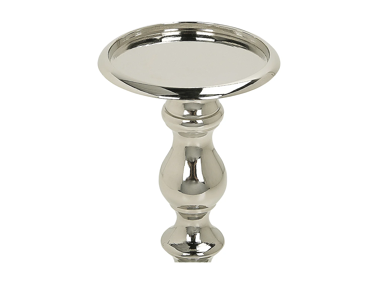 Kerzenständer aus Metall in Silber glänzend klassisches Design Tischdeko Busat