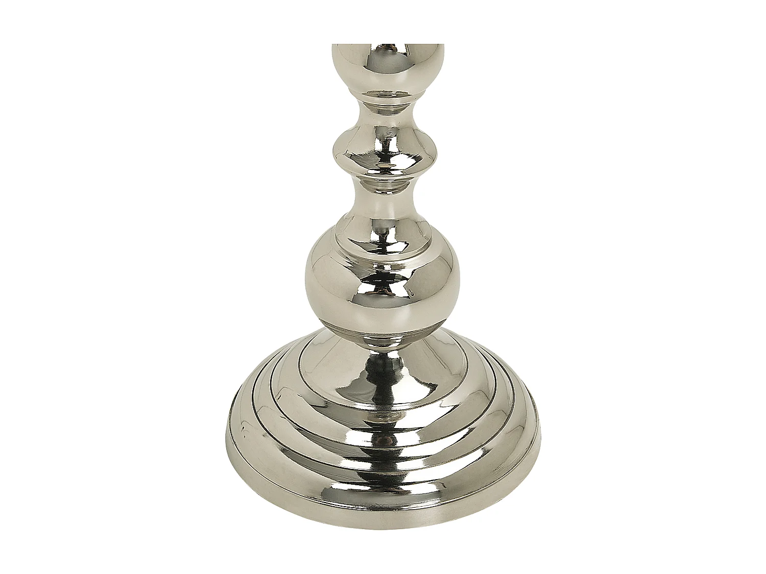 Kerzenständer aus Metall in Silber glänzend klassisches Design Tischdeko Busat