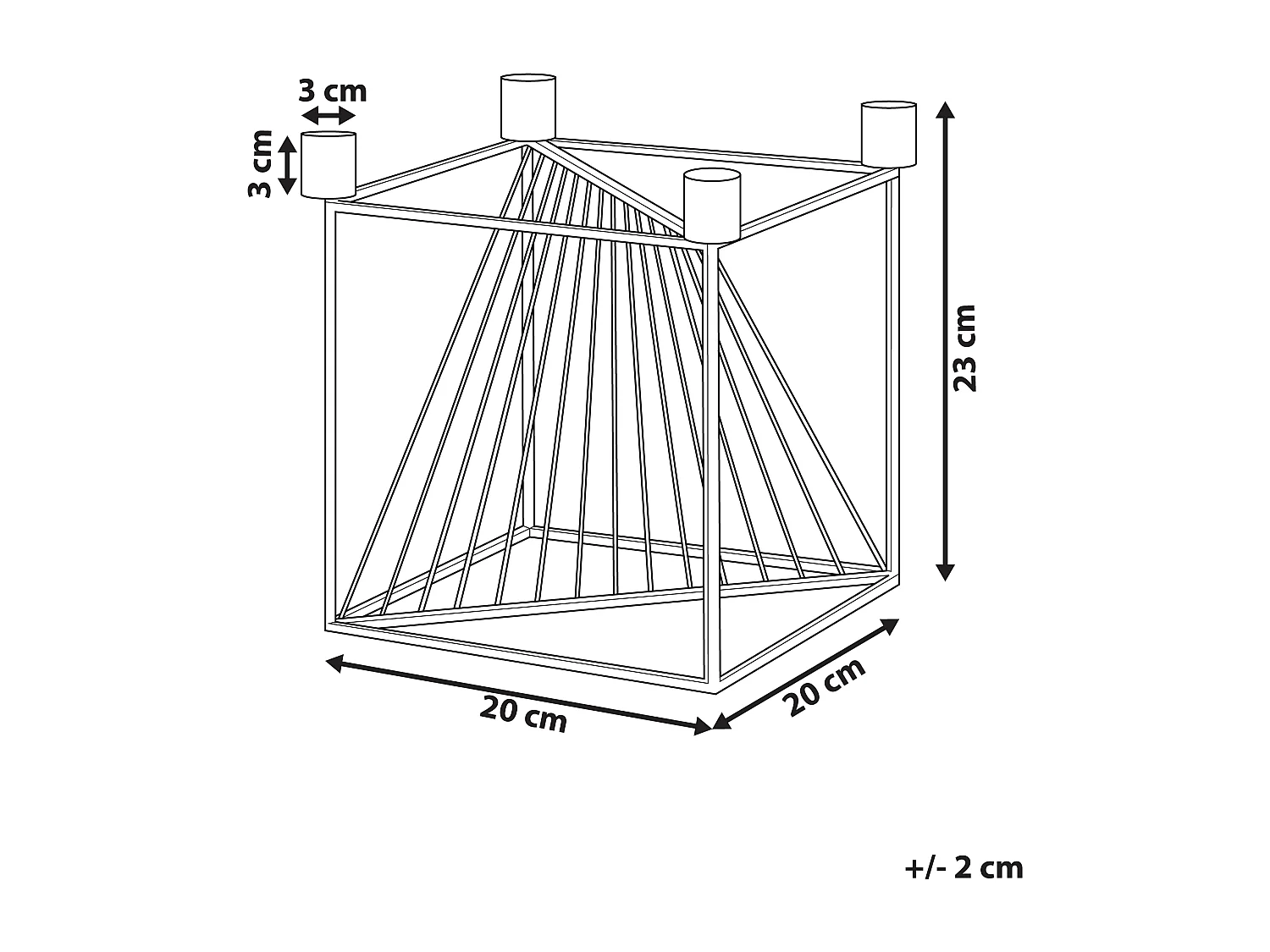 Kaarshouder MINDORO Metaal 23 cm Goud