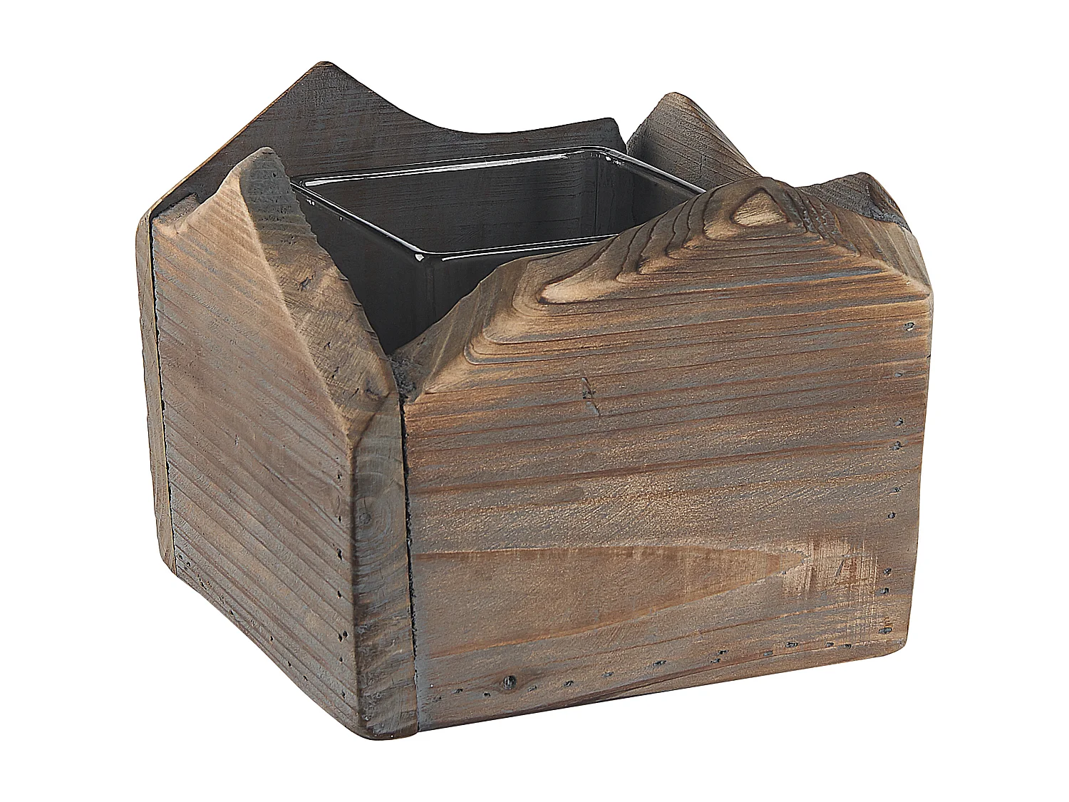 Conjunto de 2 castiçais PLATEROS Madeira 15/12 cm Castanho escuro