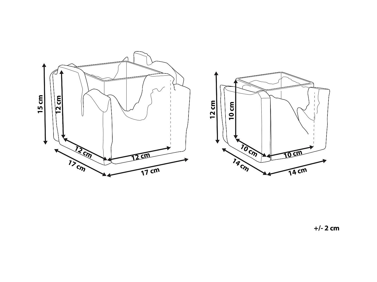 Lot de 2 bougeoirs PLATEROS Bois de sapin 15/12 cm Marron foncé