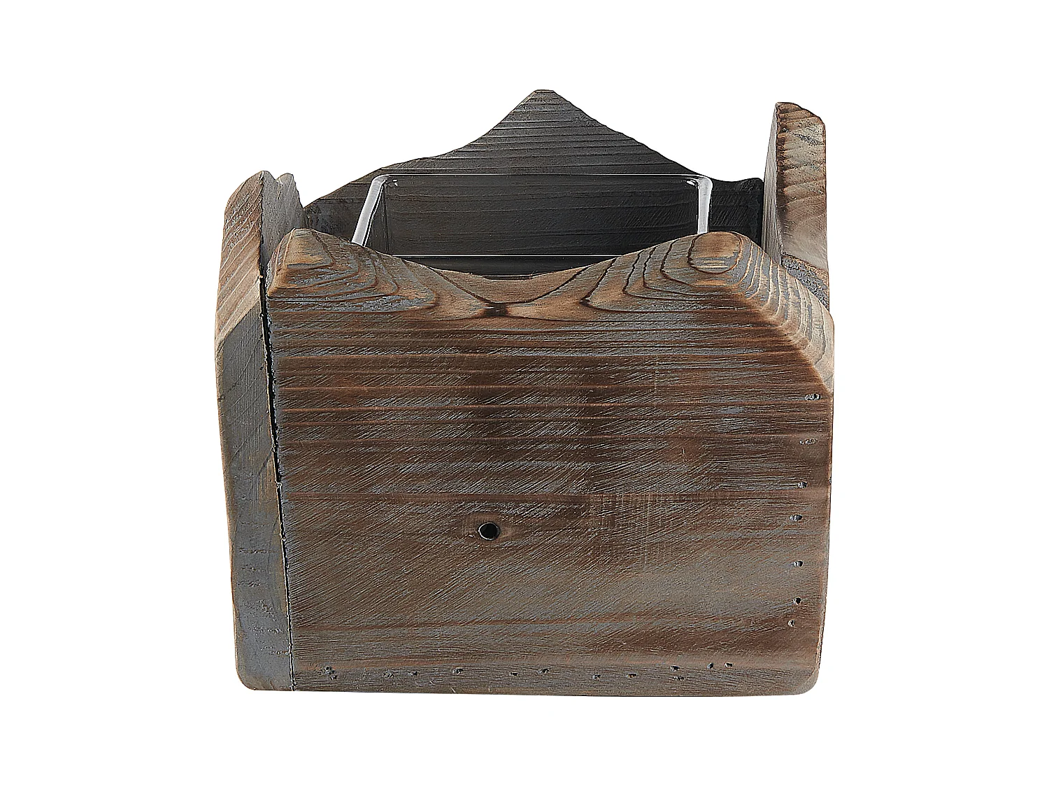 Lot de 2 bougeoirs PLATEROS Bois de sapin 15/12 cm Marron foncé