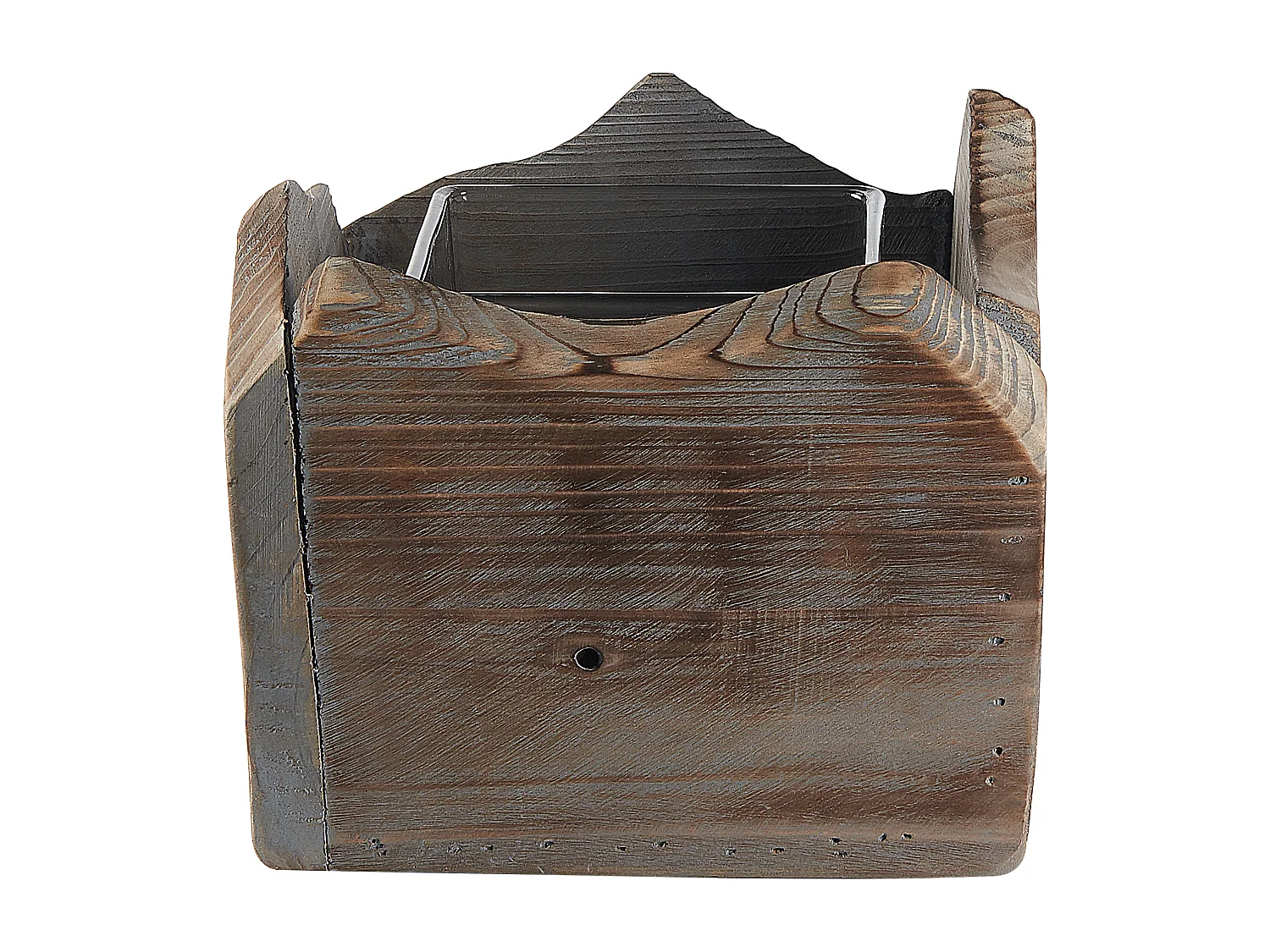 Lot de 2 bougeoirs PLATEROS Bois de sapin 15/12 cm Marron foncé