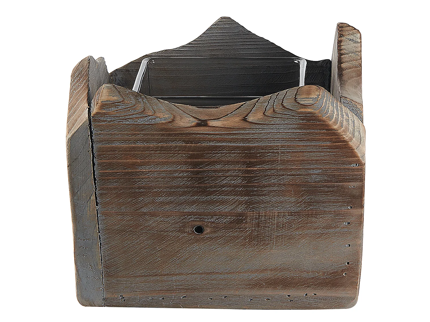 Lot de 2 bougeoirs PLATEROS Bois 15/12 cm Marron foncé