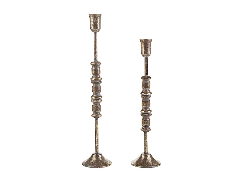 Set van 2 kaarshouders SALAMINA Metaal 63/49 cm Goud
