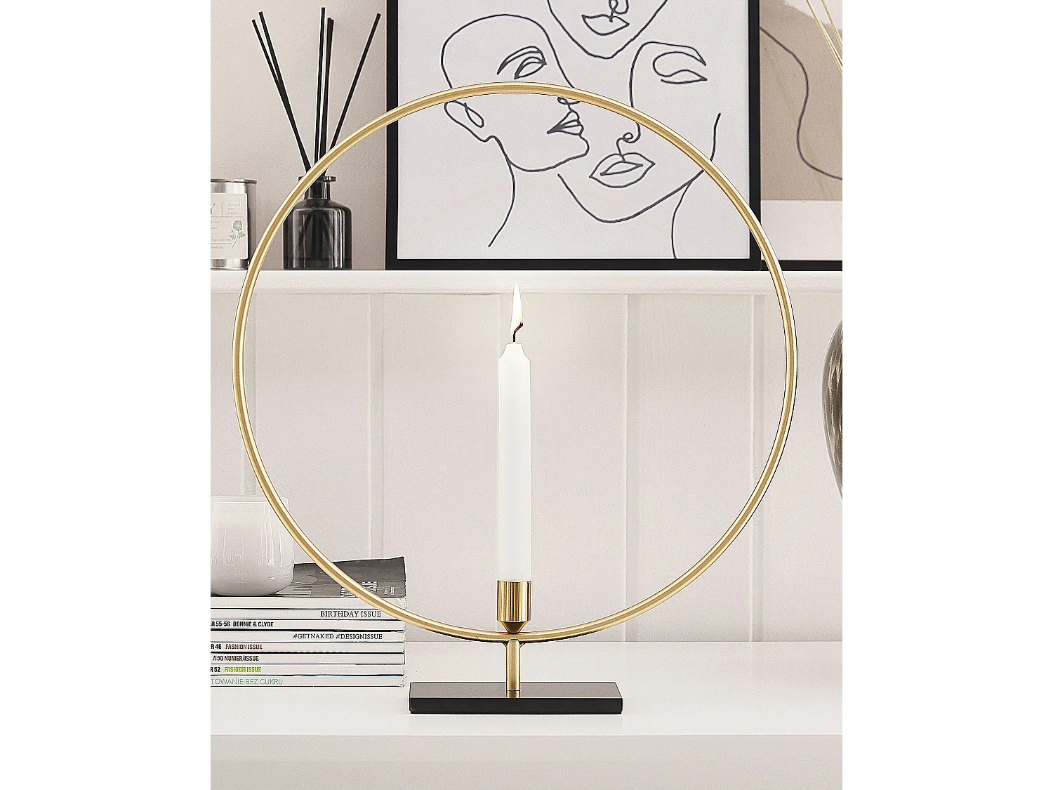 Bougeoir SERAM Métal 45 cm Doré