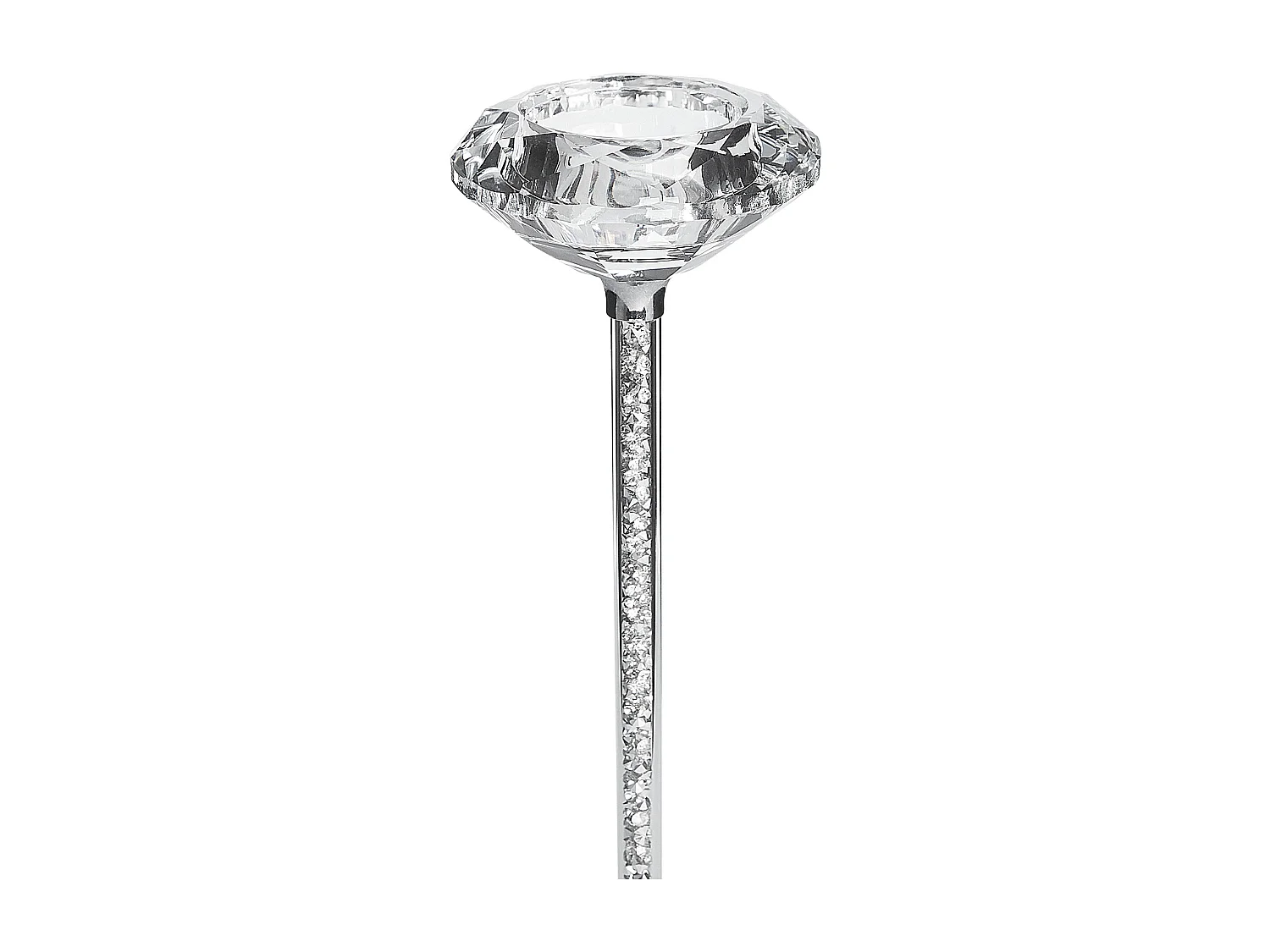 Kaarshouder KOFI Glas 23 cm Zilver